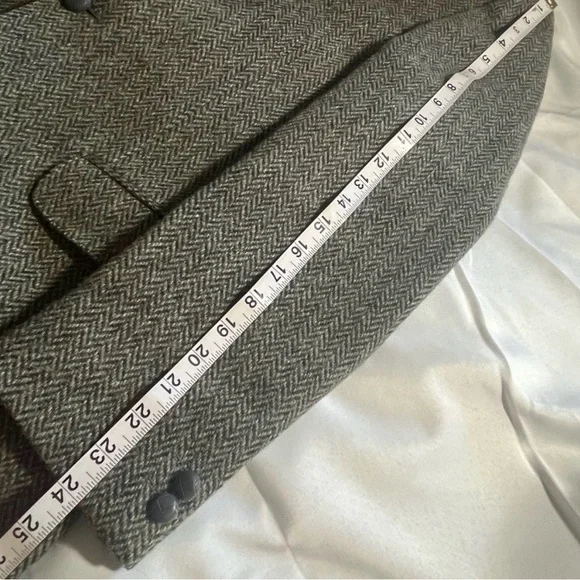 Harris Tweed Vintage Herringbone Wool Blazer Hector Russell Kiltmaker Gray - Picture 12 of 12